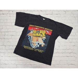 Vintage WCW Wrestling World War 3 Shirt 1996 WWF Norfolk Virginia  * Men's L  *